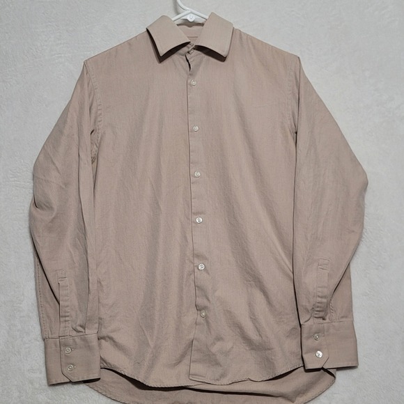 Hugo Boss Other - Hugo Boss Mens Shirt 15 32/33 Long Sleeve Button Up Mauve Casual Dress